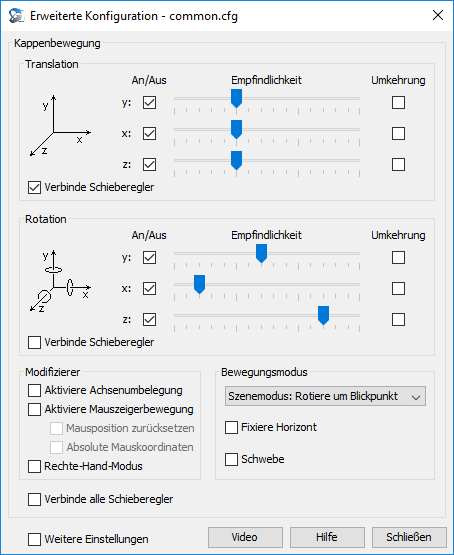 Dialog für Erweiterte
          Konfiguration