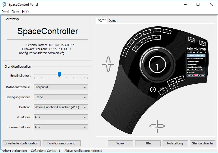 SpaceController-Panel