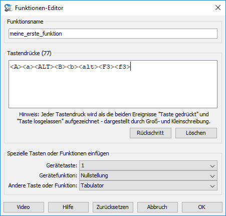 Funktionen-Editor