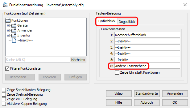 Key Configuration
          Dialog