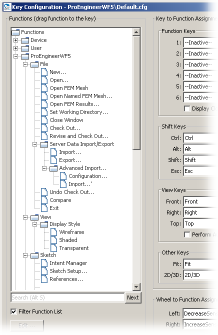 Menu file in Key Configuration dialog